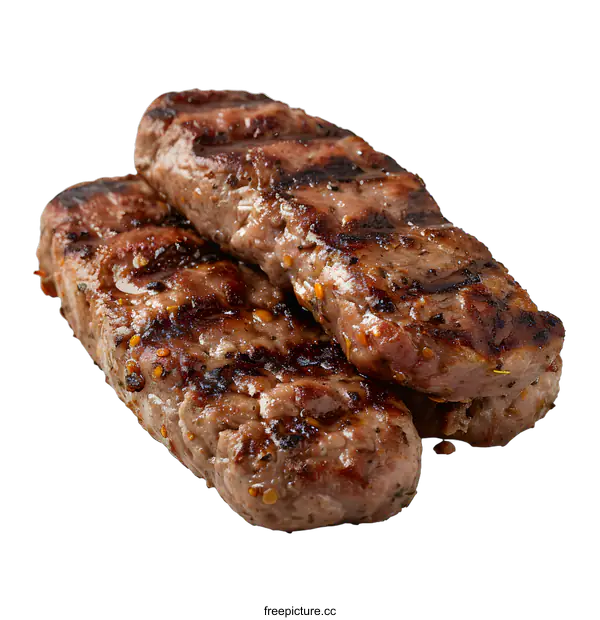 [Transparent Background PNG]Grilled meat on white background