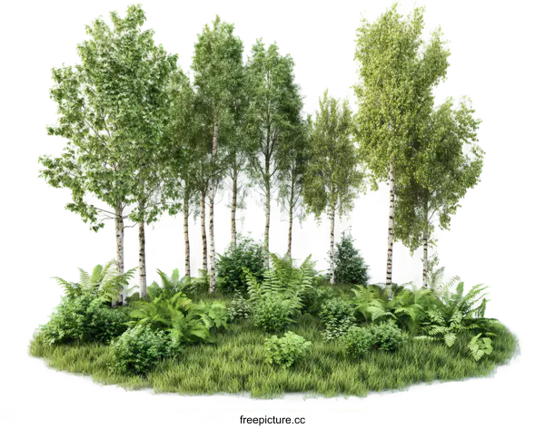 [Transparent Background PNG]Isolated Forest Island Illustration