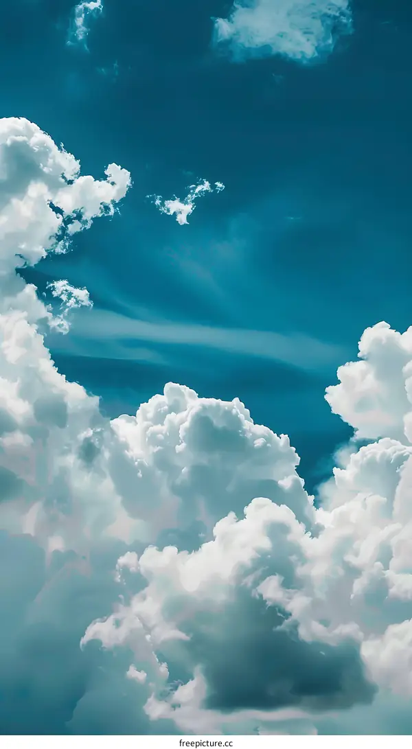 White Fluffy Clouds in a Blue Sky
