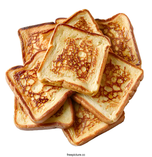 [Transparent Background PNG]Pile of toasted bread slices
