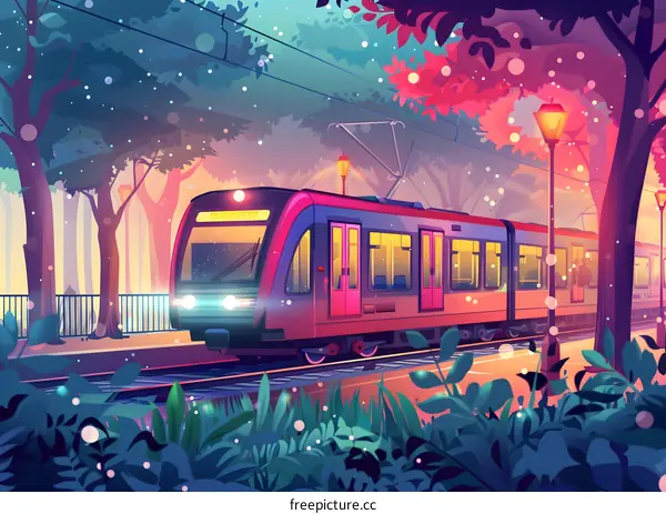 Train Travelling Through The Lush Green Forest