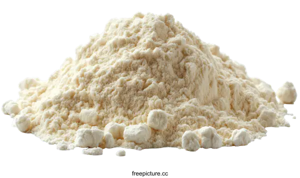[Transparent Background PNG]Pile of Wheat Flour Isolated on White Background