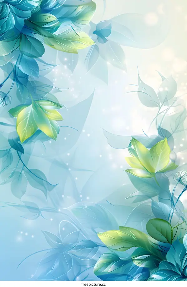 Blue green leaves and flowers