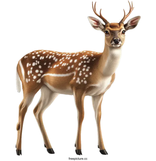[Transparent Background PNG]Beautiful Spotted Deer Illustration