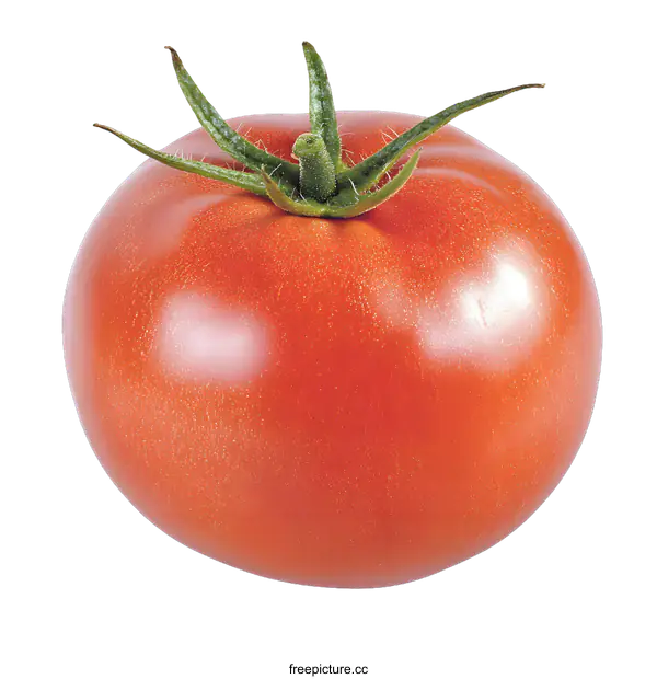 [Transparent Background PNG]Fresh Red Ripe Tomato Isolated on White Background