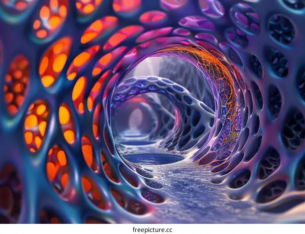Vibrant 3D Structure of Interconnected Tubes
