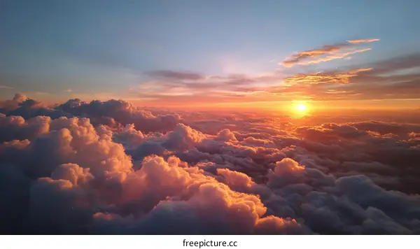 Sunset over a Sea of Clouds