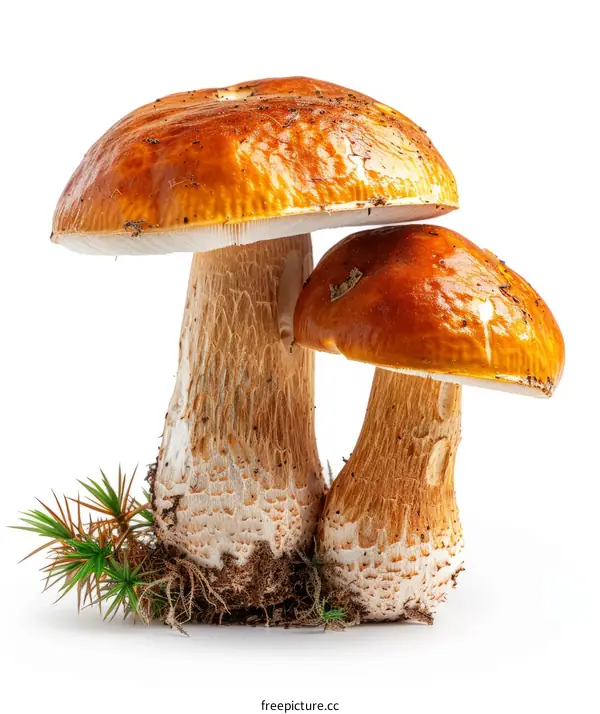 Two Autumn Brown Mushrooms