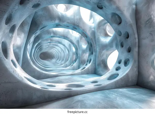 Enigmatic Blue Cavern: An Organic Labyrinth Resembling an Alien Structure