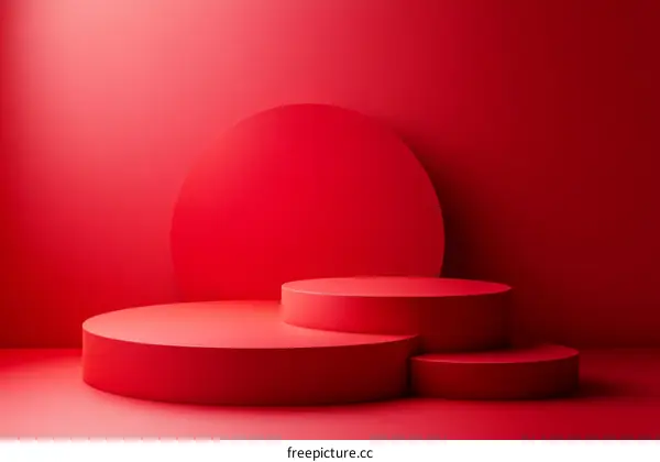 Modern Red Geometric Product Display Background