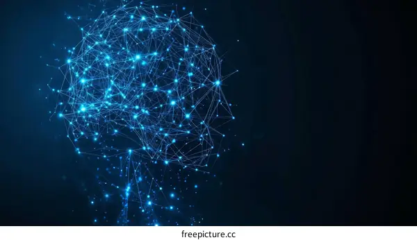 Abstract Network Illustration of a Human Brain