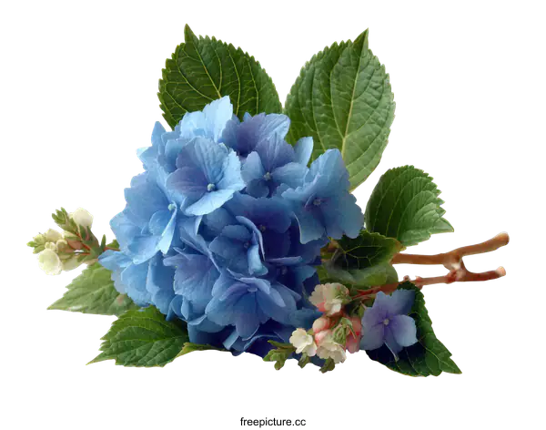 [Transparent Background PNG]Beautiful Blue Hydrangea Bouquet Close-up