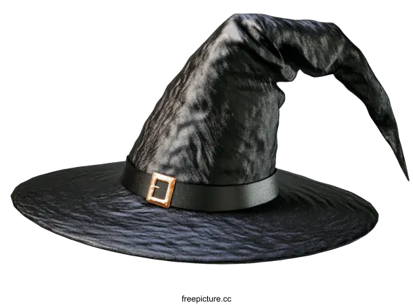 [Transparent Background PNG]A Stylish Black Witch Hat for Halloween Costume
