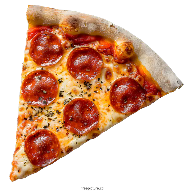 [Transparent Background PNG]Delicious Slice of Pepperoni Pizza Isolated on White Background