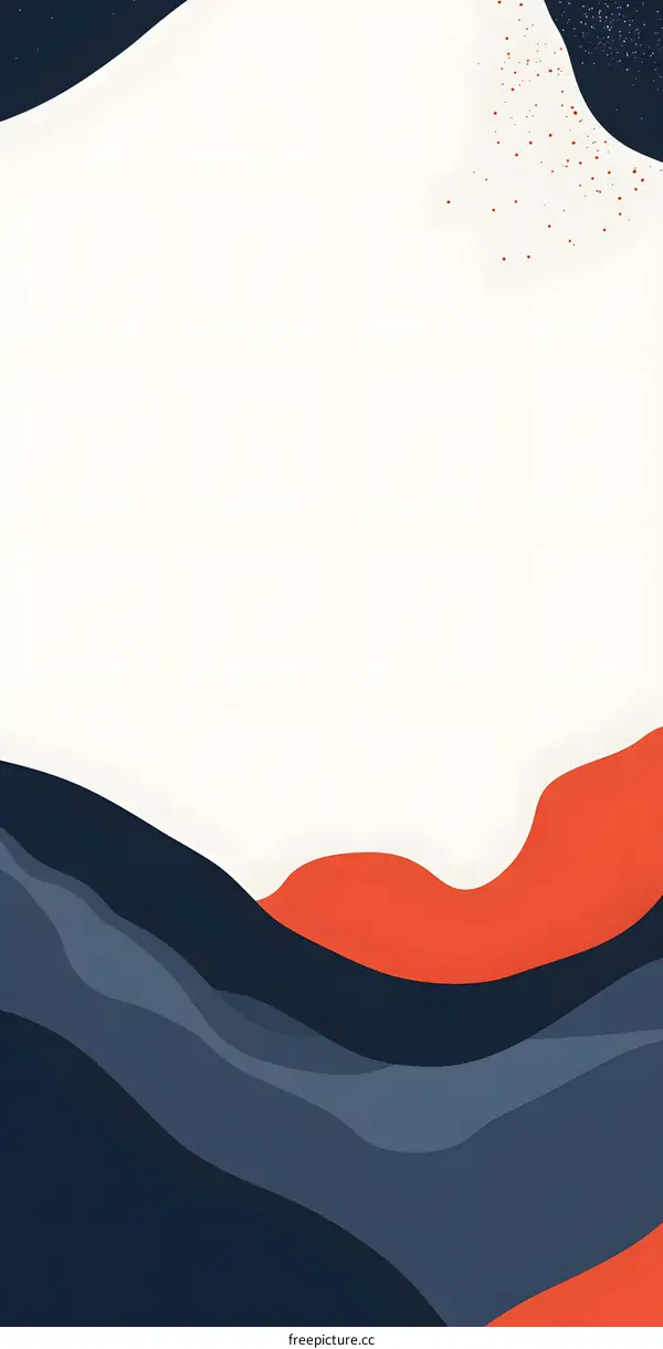 Abstract Minimalist Illustration with Blue and Orange Shapes