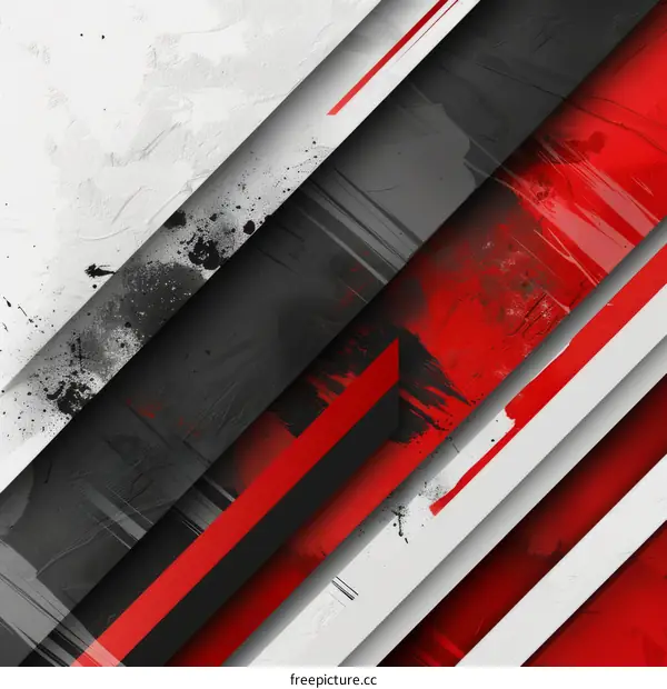 Red and white abstract painting