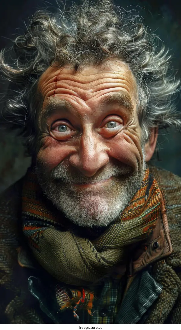 Close Up Portrait of a Smiling Elderly Man