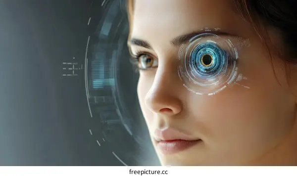 Digital Eye Scan Futuristic Illustration