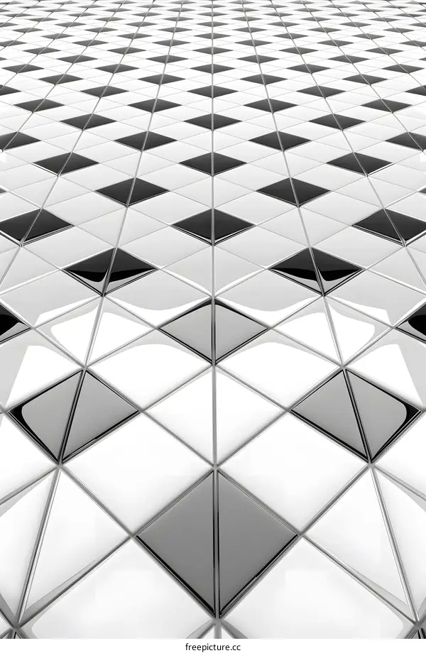 Black and White Diamond Tile Pattern