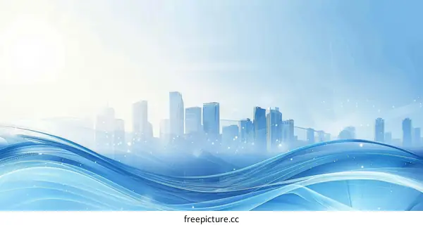 Abstract Blue and White Technology Background