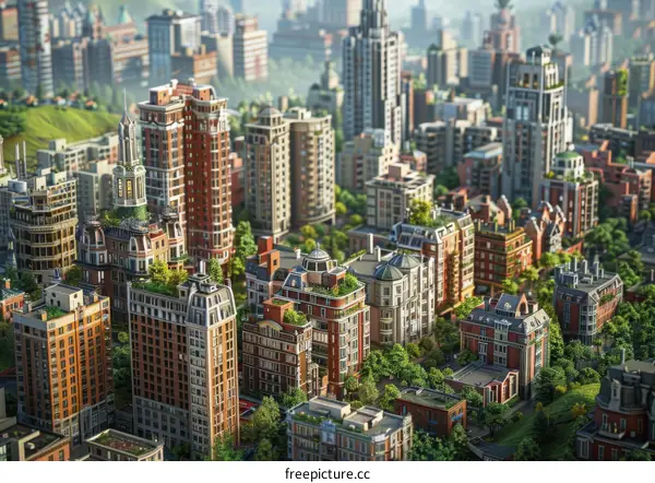 Urban Skyline Architectural Illustration