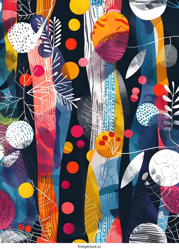 Abstract Colorful Geometric Shapes and Pattern Design