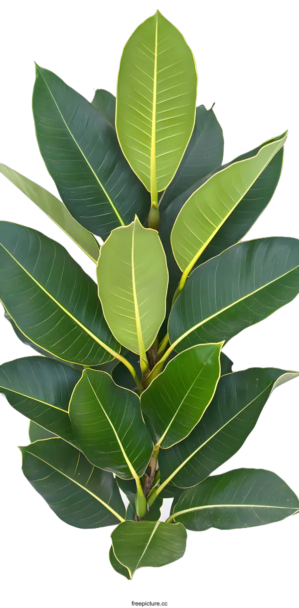 [Transparent Background PNG]Close Up Of Green Ficus Lyrata Plant Leaves