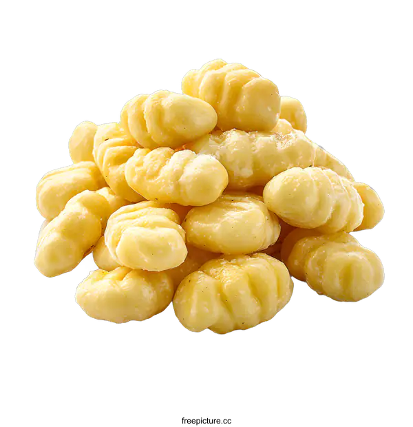 [Transparent Background PNG]Heap of fresh gnocchi on white background