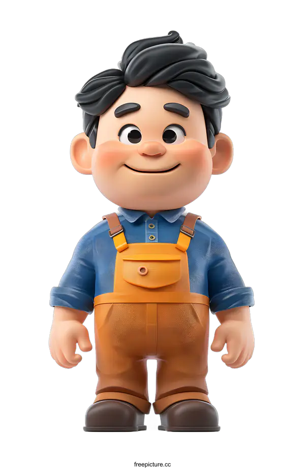 [Transparent Background PNG]3D rendering of a cute cartoon boy