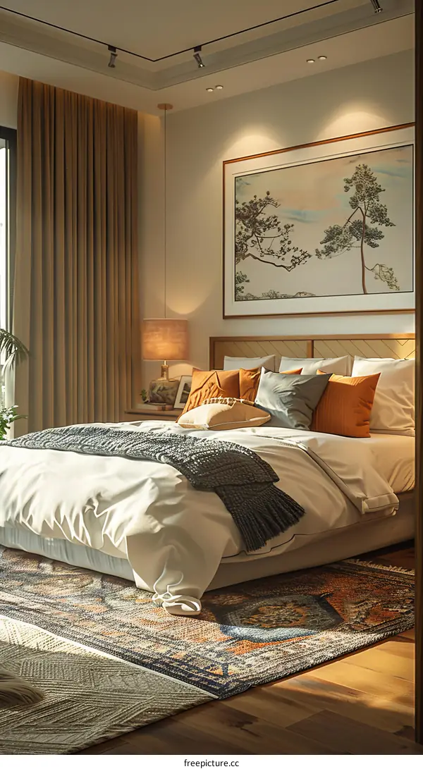 Cozy Bedroom Interior Design Illustration