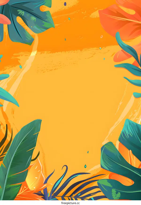 Tropical Leaves Pattern Summer Background