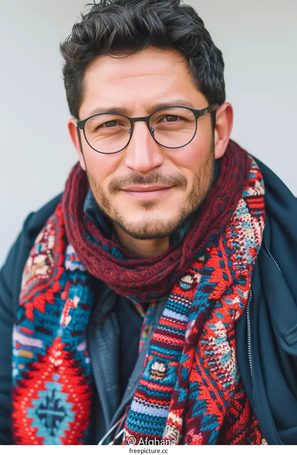 portrait of a young man with glasses and a scarf