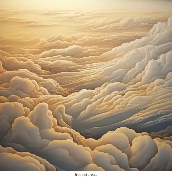 Serene Dreamscape: Billowing Clouds and Tranquility