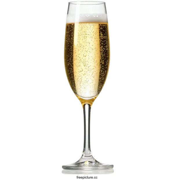 [Transparent Background PNG]Champagne Glass with Sparkling Wine