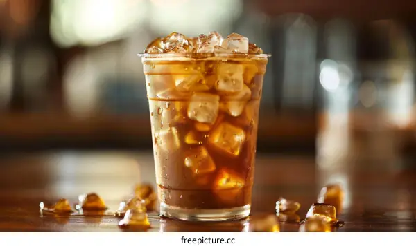 Iced coffee in a plastic cup
