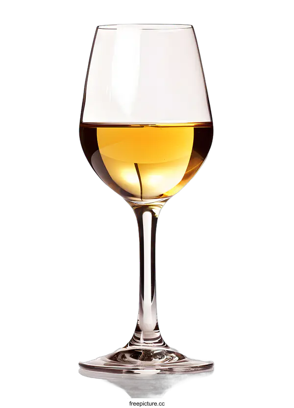 [Transparent Background PNG]Glass of white wine on white background