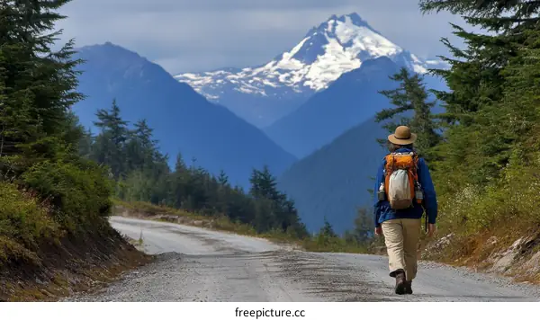 Hiking Path to Majestic Mountain Peaks