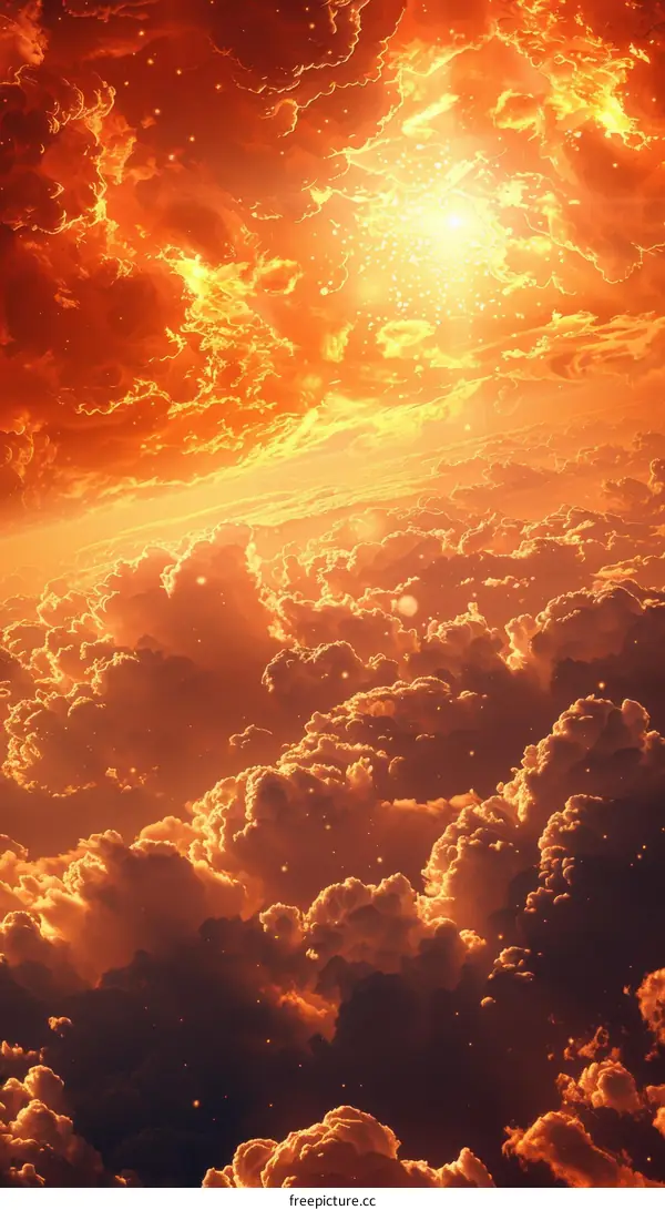 A Fiery Sky Over the Clouds