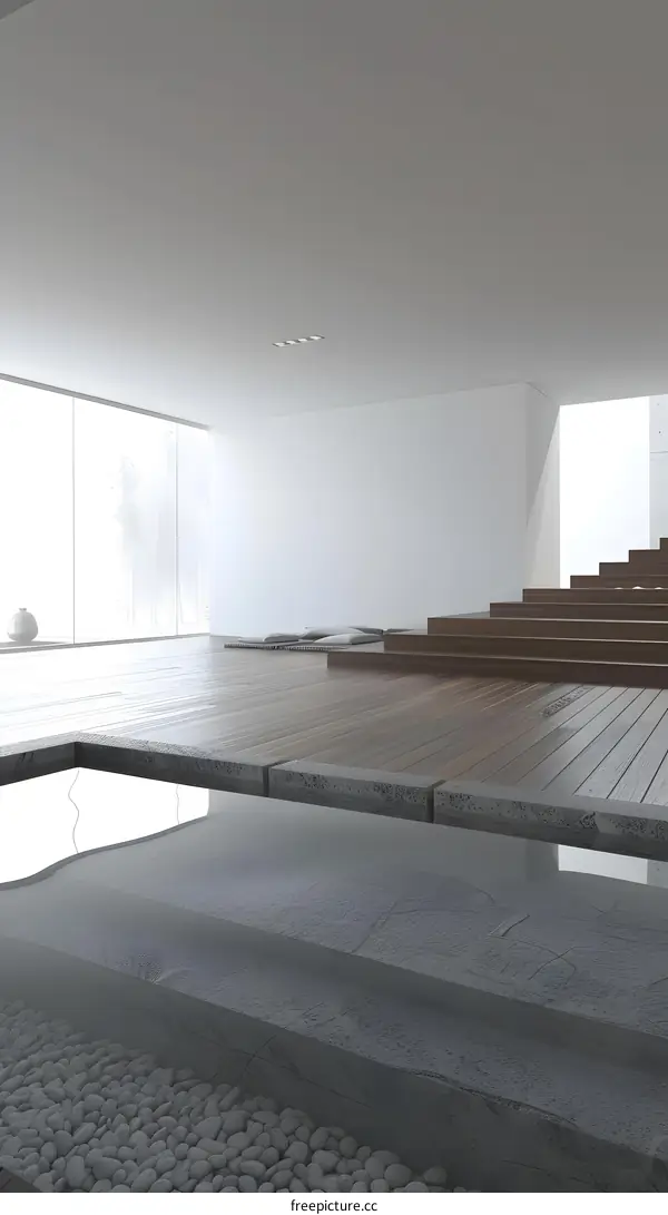 Minimalist Modern Zen Interior Design with Water Feature
