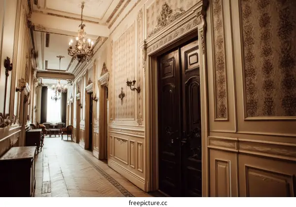 Elegant Vintage Hallway with Ornate Details