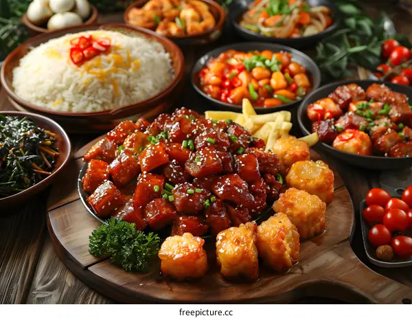 A table full of delicious Korean food