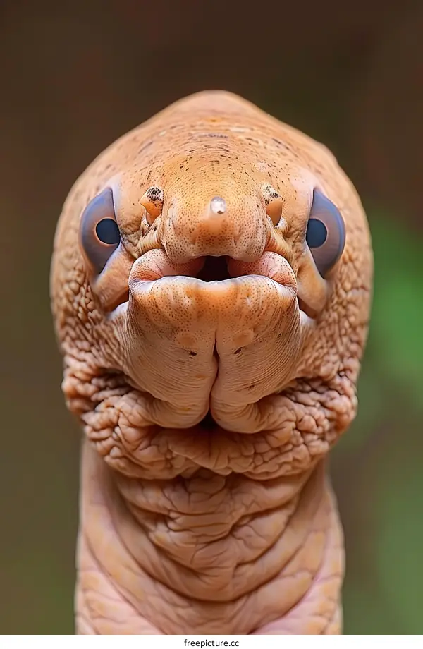Close-Up Portrait of a Moray Eel