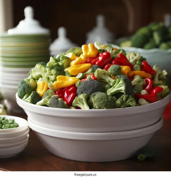 Colorful Bell Peppers and Broccoli