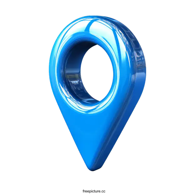 [Transparent Background PNG]Blue Glossy Map Marker Illustration