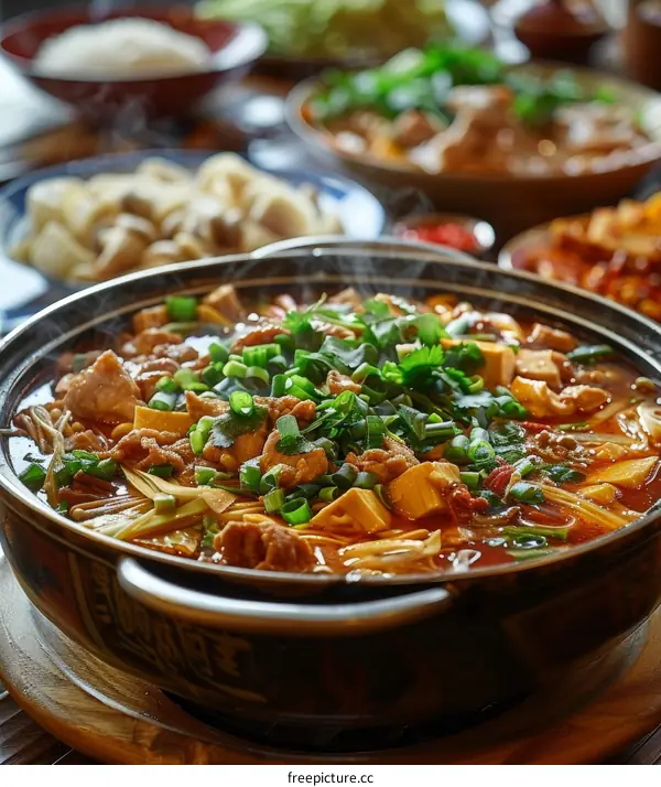 Taiwanese Hot Pot: A Delicious Bowl with Pork, Tofu, and Vegetables