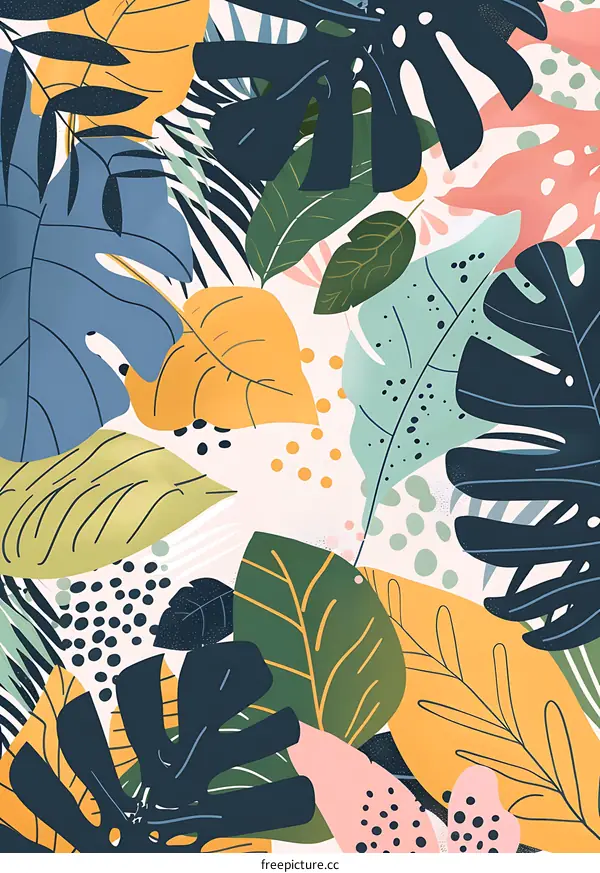 Tropical Leaves Pattern Design Illustration