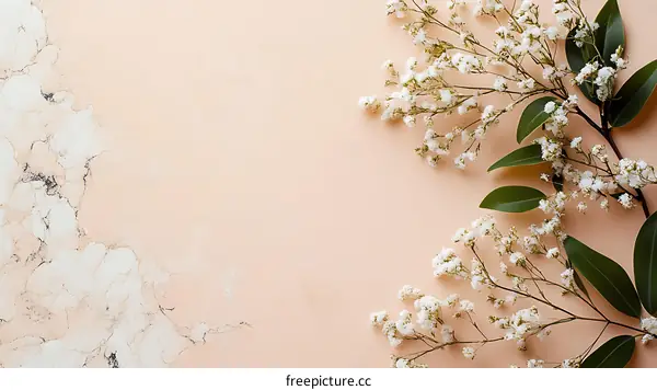White Baby Breath Flowers on Pink Background