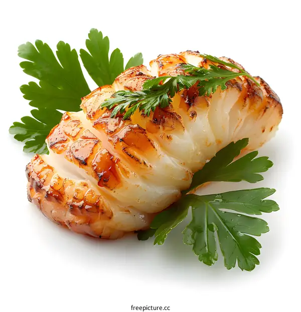 grilled squid with parsley