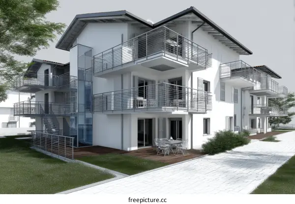 Modern European Residential Building Facade