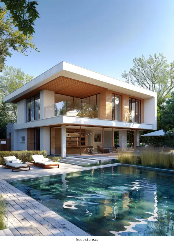 Modern House with Swimming Pool Exterior Design
